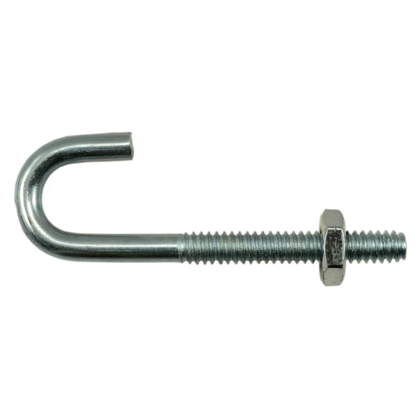 Midwest Fastener 10-24 x 5/32" x 3/8" x 2-1/8" Zinc Plated Steel Coarse Thread J-Bolt 20PK 52290 - main